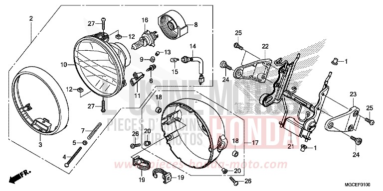 SCHEINWERFER von CB1100 PEARL SUNBEAM WHITE (NHA66) von 2014