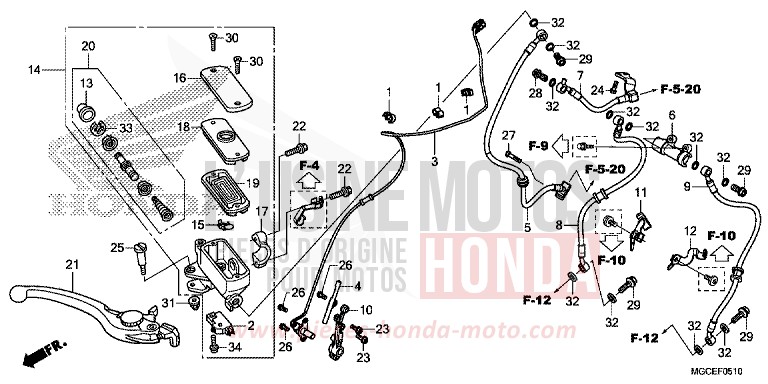 VORDERRADBREMSE (CB1100A/SA/SAD) von CB1100 PEARL SUNBEAM WHITE (NHA66) von 2014