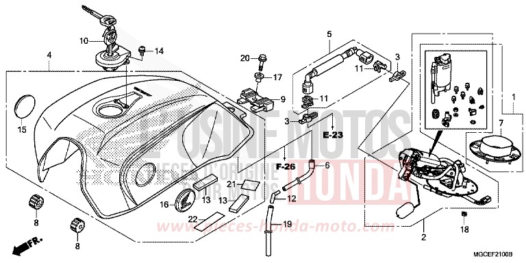 KRAFTSTOFFTANK/KRAFTSTOFFPUMPE von CB1100 PEARL SUNBEAM WHITE (NHA66) von 2014