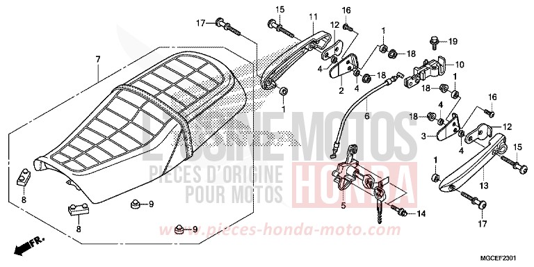 SITZ (CB1100SA/SAD) von CB1100 PEARL SUNBEAM WHITE (NHA66) von 2014