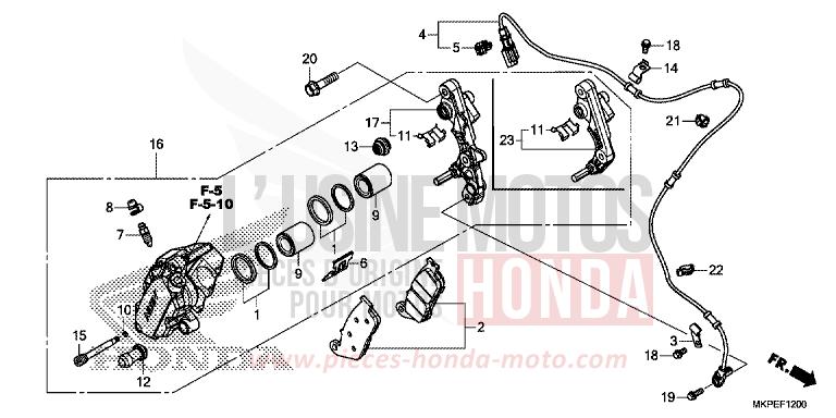 VORDERRAD-BREMSSATTEL (CB500FK,CB500FAK/L/M) von CB500F GRAND PRIX RED (R380) von 2019