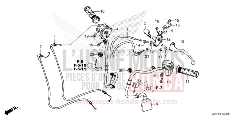 HEBELGRIFF/SCHALTER/KABEL von CB500F MAT GUNPOWDER BLACK METALLIC (NH436) von 2019