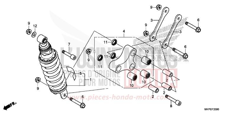 KISSEN, HINTEN von CB500F MAT GUNPOWDER BLACK METALLIC (NH436) von 2019