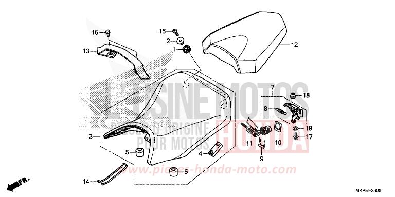 SITZ von CB500F PEARL METALLOID WHITE (NHA96) von 2019