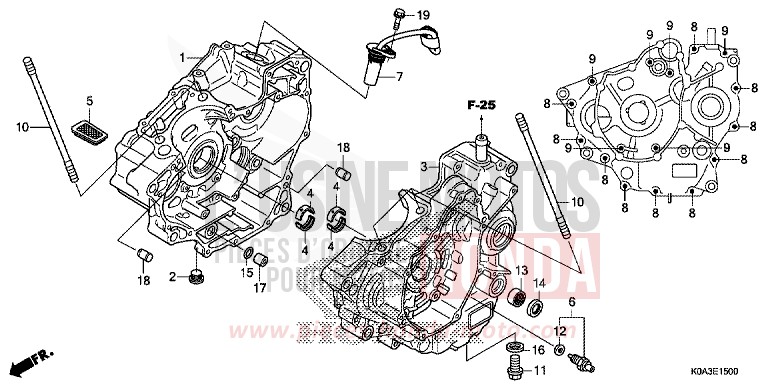CARTER MOTEUR von CB300R NOIR (NH1) von 2018
