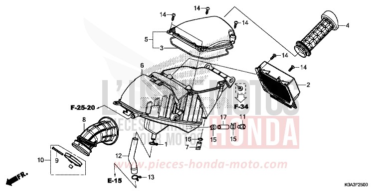FILTRE A AIR von CB300R NOIR (NH1) von 2018