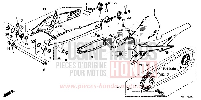 BRAS OSCILLANT von CB300R NOIR (NH1) von 2018