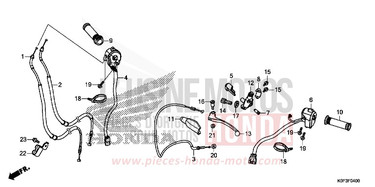 HEBELGRIFF/SCHALTER/KABEL von Monkey PEARL NEBULA RED (R376) von 2019