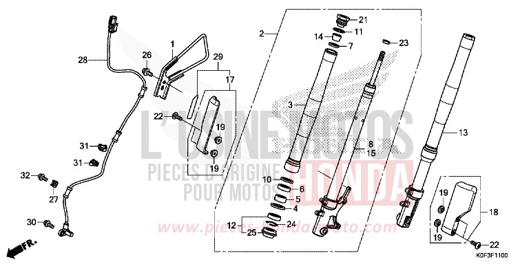 GABEL, VORNE von Monkey PEARL SHINING BLACK (NHB98) von 2019