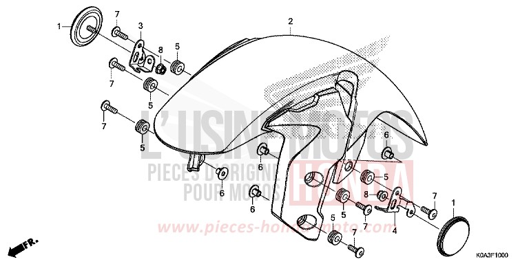 KOTFLUEGEL, VORNE von CB300R MAT AXIS GRAY METALLIC (NH303) von 2018