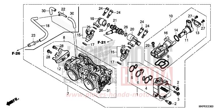 DROSSELKLAPPENGEHAEUSE von CB500F GRAND PRIX RED (R380) von 2021