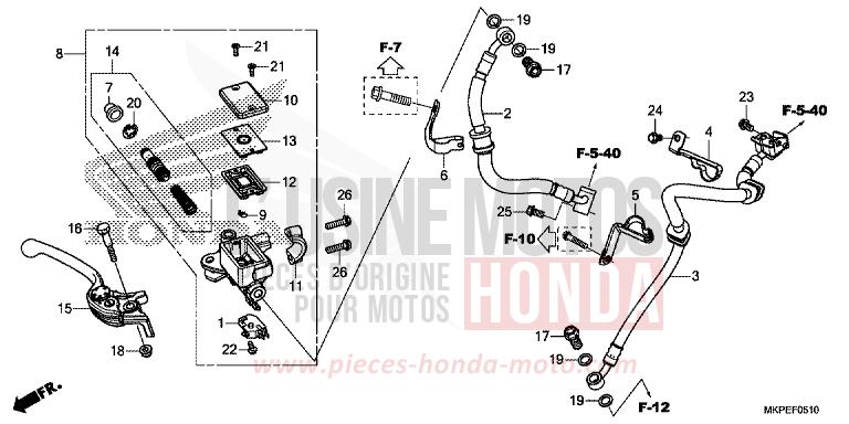 HAUPTBREMSZYLINDER, VORNE ZYLINDER (CB500FAK/L/M) von CB500F GRAND PRIX RED (R380) von 2021