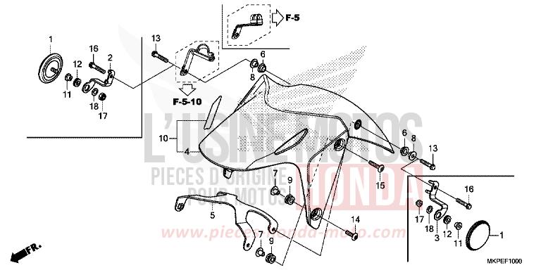 KOTFLUEGEL, VORNE (CB500FK,CB500FAK/L/M) von CB500F GRAND PRIX RED (R380) von 2021