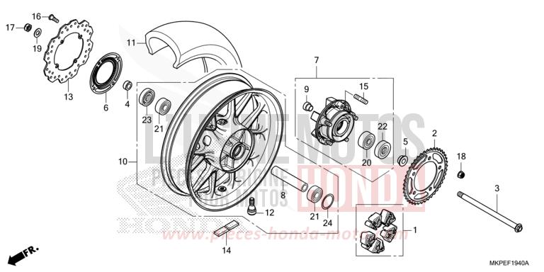 HINTERRAD von CB500F GRAND PRIX RED (R380) von 2021