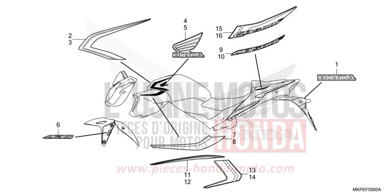 MARKE/STREIFEN von CB500F GRAND PRIX RED (R380) von 2021