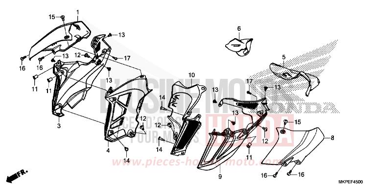 MITTLERER WINDLAUF von CB500F MAT GUNPOWDER BLACK METALLIC (NH436) von 2021