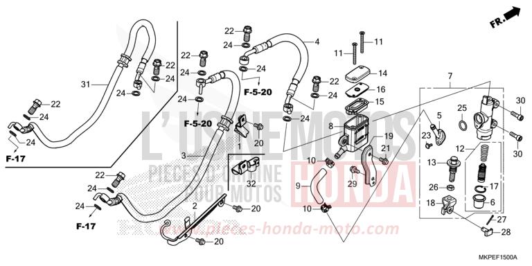 REAR BRAKE MASTER CYLINDER von CB500F MAT AXIS GRAY METALLIC (NH303) von 2022