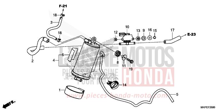 AKTIVKOHLEBEHAELTER von CB500F MAT AXIS GRAY METALLIC (NH303) von 2022