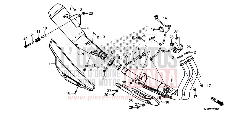 ABGAS-SCHALLDAEMPFER von CB500F PEARL DUSK YELLOW (Y238) von 2022
