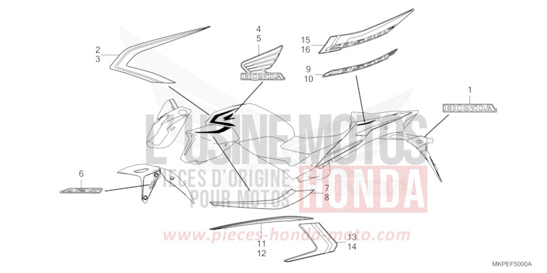 MARKE/STREIFEN von CB500F PEARL SMOKY GRAY (NHC53) von 2022