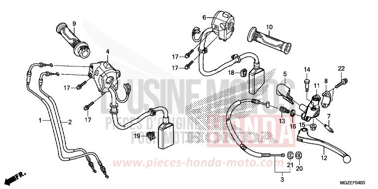 HEBELGRIFF/SCHALTER/KABEL von CB500F ROSS WHITE (NH196K) von 2015