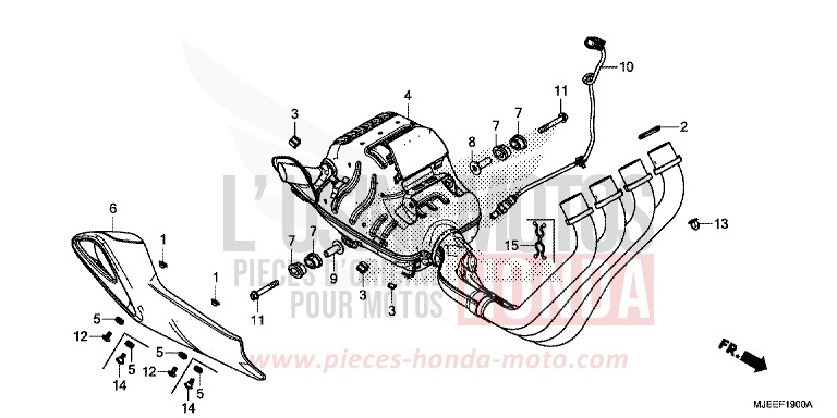 ABGAS-SCHALLDAEMPFER von CB650F PEARL METALLOID WHITE (NHA96) von 2017