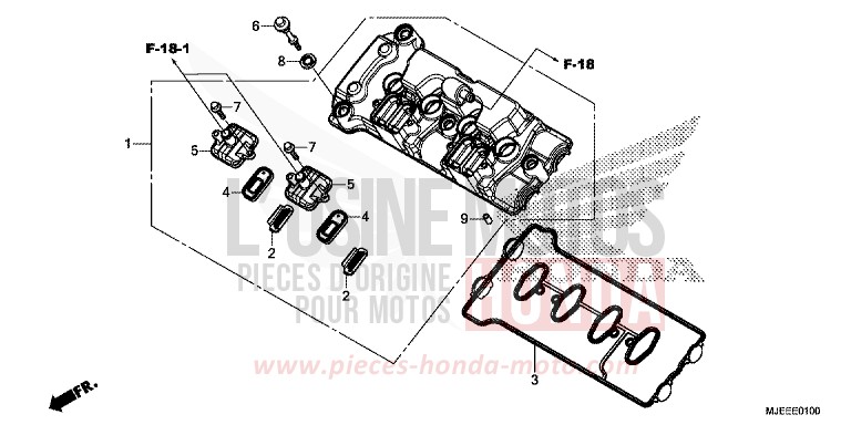 ZYLINDERKOPFDECKEL von CB650F PEARL SPENCER BLUE (PB308) von 2017