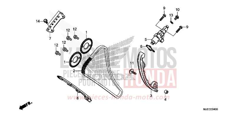 NOCKENWELLENKETTE/SPANNVORRICHTUNG von CB650F PEARL SPENCER BLUE (PB308) von 2017