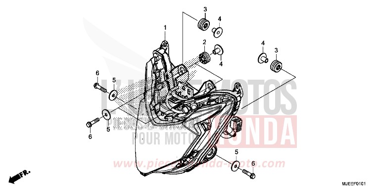 SCHEINWERFER (2) von CB650F CANDY CHROMOSPHERE RED (R381) von 2018