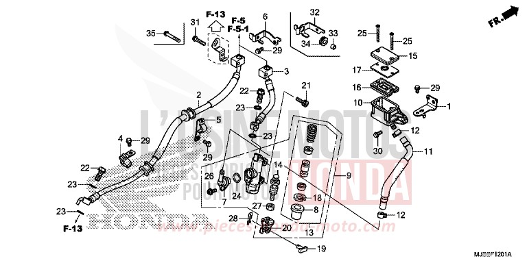 REAR BRAKE MASTER CYLINDER (CB650FA) von CB650F CANDY CHROMOSPHERE RED (R381) von 2018