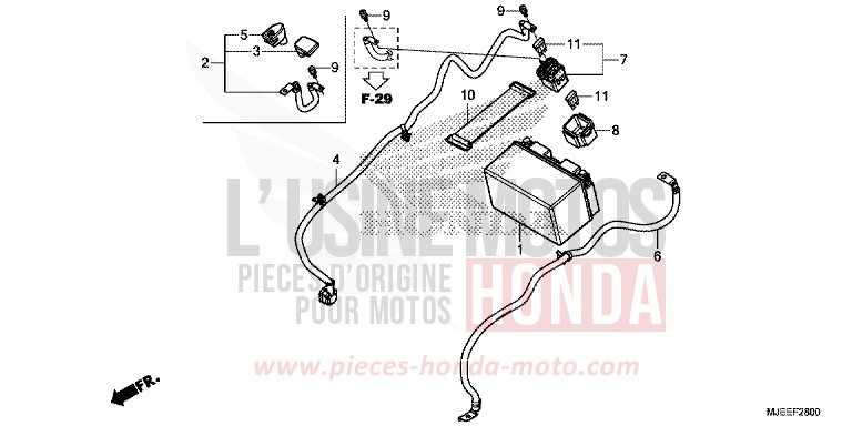 BATTERIE von CB650F CANDY CHROMOSPHERE RED (R381) von 2018