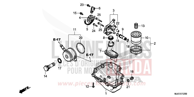 OELWANNE/OELPUMPE von CB650F MAT GUNPOWDER BLACK METALLIC (NH436) von 2018