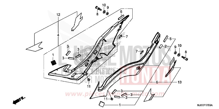 SEITENABDECKUNG von CB650F MAT GUNPOWDER BLACK METALLIC (NH436) von 2018