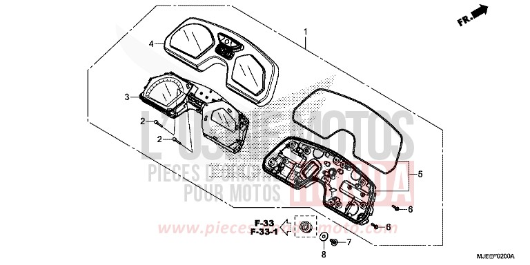 MESSGERAET von CB650F PEARL METALLOID WHITE (NHA96) von 2018