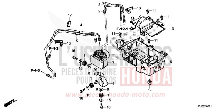 ABS-MODULATOR/ABLAGE (2) von CB650F PEARL METALLOID WHITE (NHA96) von 2018