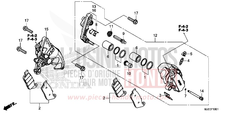 VORDERRAD-BREMSSATTEL (2) von CB650F PEARL METALLOID WHITE (NHA96) von 2018