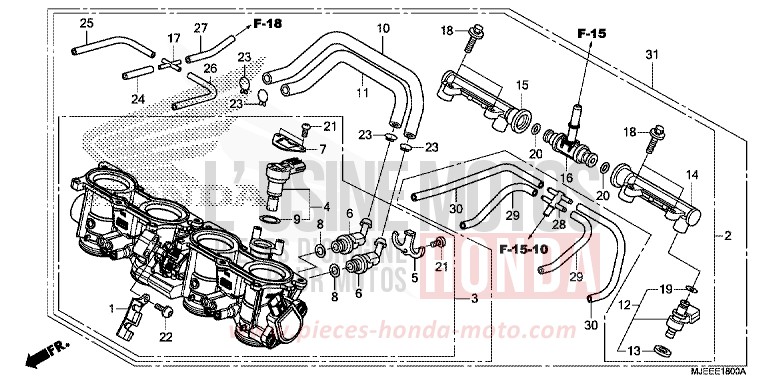 DROSSELKLAPPENGEHAEUSE von CB650F PEARL SPENCER BLUE (PB308) von 2018