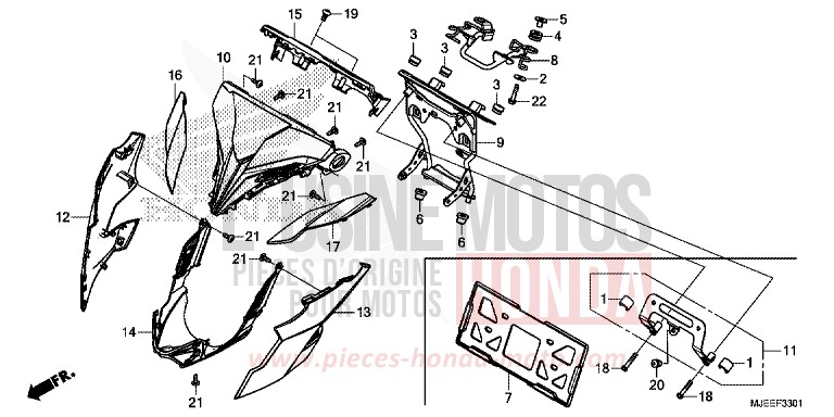 INSTRUMENTENBLENDE (2) von CB650F PEARL SPENCER BLUE (PB308) von 2018