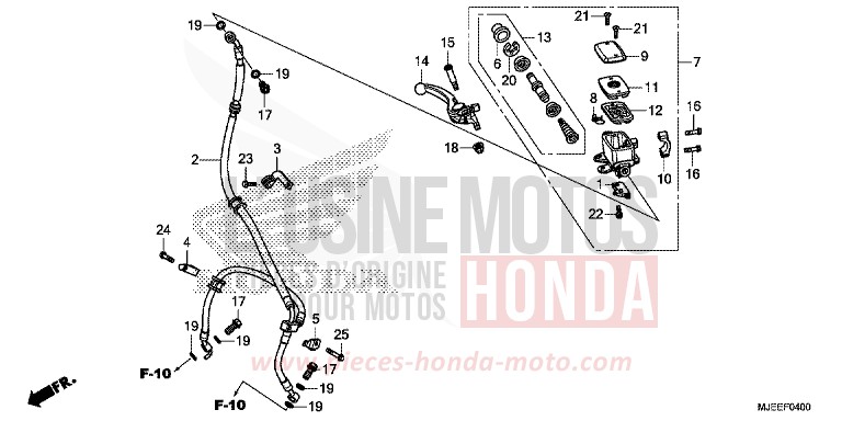VORDERRADBREMSE (CB650F) (1) von CB650F PEARL METALLOID WHITE (NHA96K) von 2014