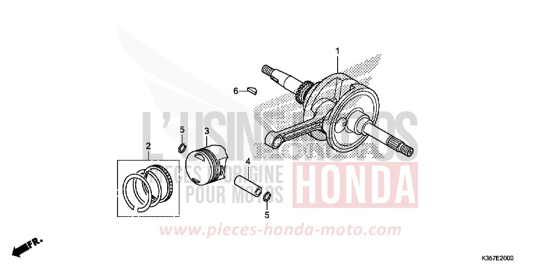 KURBELWELLE/KOLBEN von PCX M00NDUST SILVER METALLIC (NHB29) von 2015