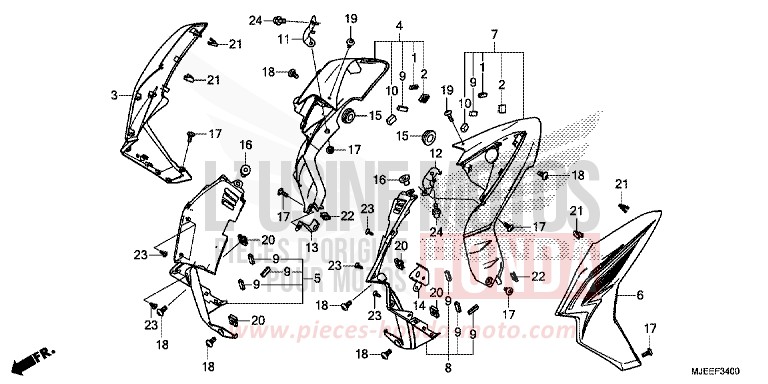 RADKRANZ (1) von CB650F MAT GUNPOWDER BLACK METALLIC (NH436) von 2014