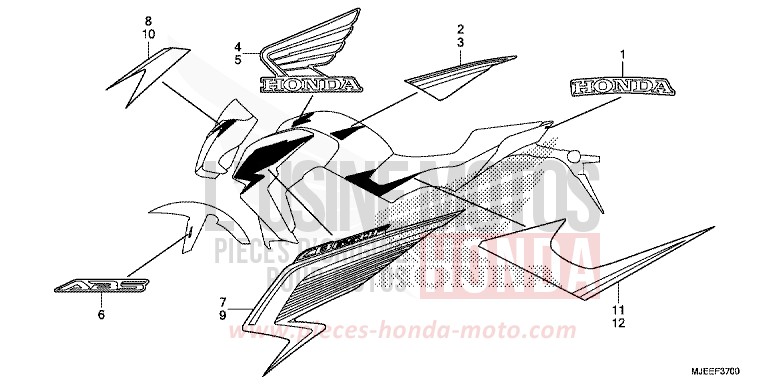 MARKE (1) von CB650F MAT GUNPOWDER BLACK METALLIC (NH436) von 2014