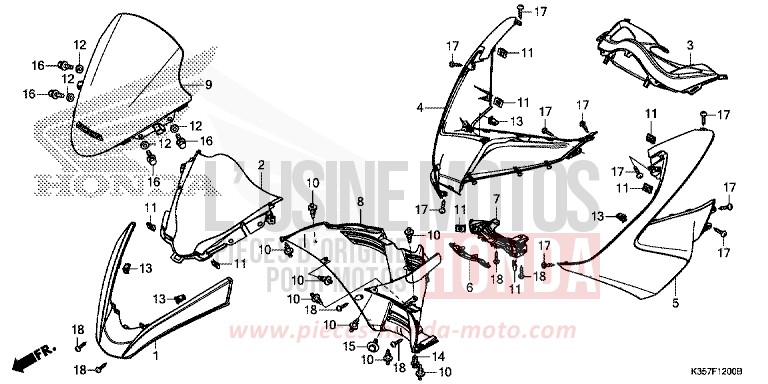 ABDECKUNG, VORNE von PCX PEARL NIGHTSTAR BLACK (NHA84) von 2015