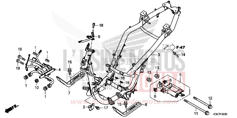 RAHMENKOERPER von PCX PEARL NIGHTSTAR BLACK (NHA84) von 2015