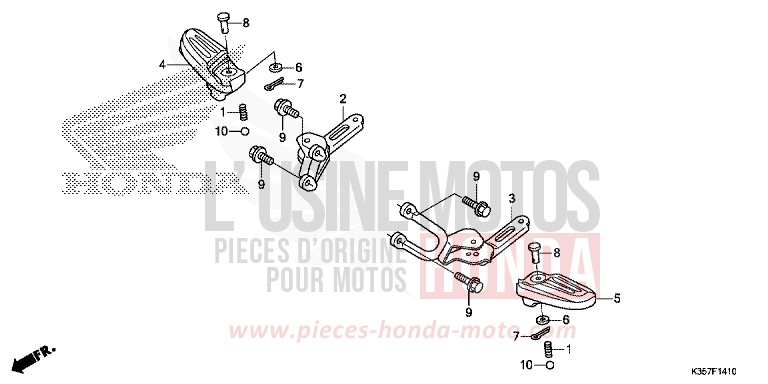 SOZIUS-FUSSRASTE von PCX PEARL SIENA RED (R320) von 2015