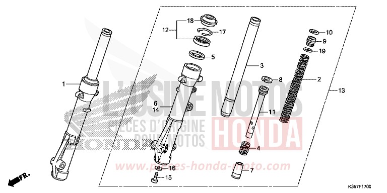 GABEL, VORNE von PCX PEARL SIENA RED (R320) von 2015