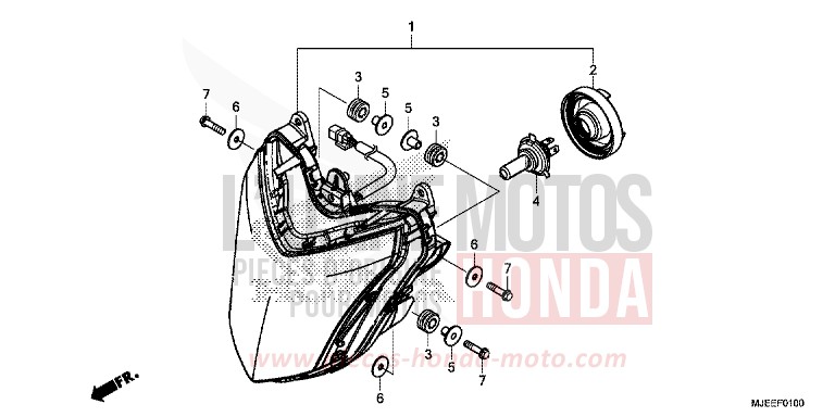 SCHEINWERFER (1) von CB650F PEARL HIMALAYAS WHITE (NHA87) von 2014