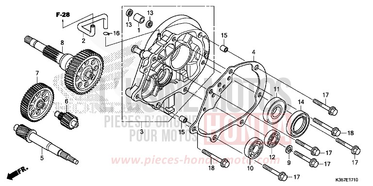 GETRIEBE von PCX MAT CARBONIUM GRAY METALLIC (NHB52) von 2017