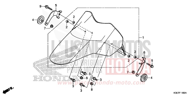 KOTFLUEGEL, VORNE von PCX MAT CARBONIUM GRAY METALLIC (NHB52) von 2017