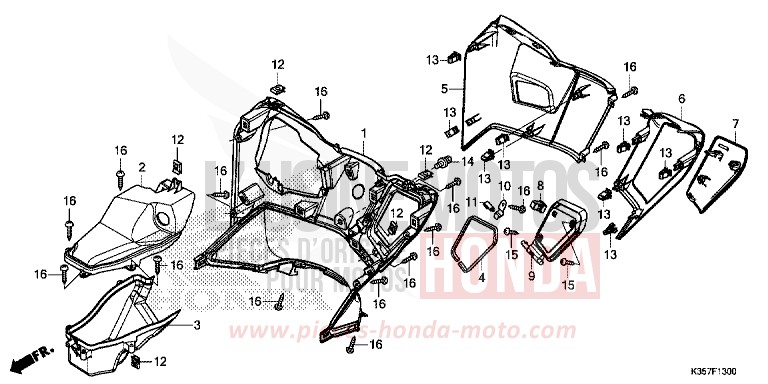 INNERE ABDECKUNG von PCX MAT CARBONIUM GRAY METALLIC (NHB52) von 2017